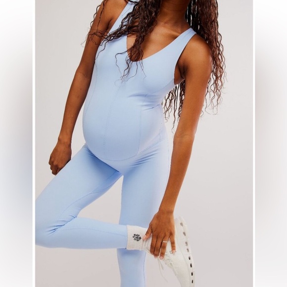 Free People Movement- Hatch Never Better Jumpsuit Onesie BlueBell Sz XS S XL NWT - Picture 3 of 14